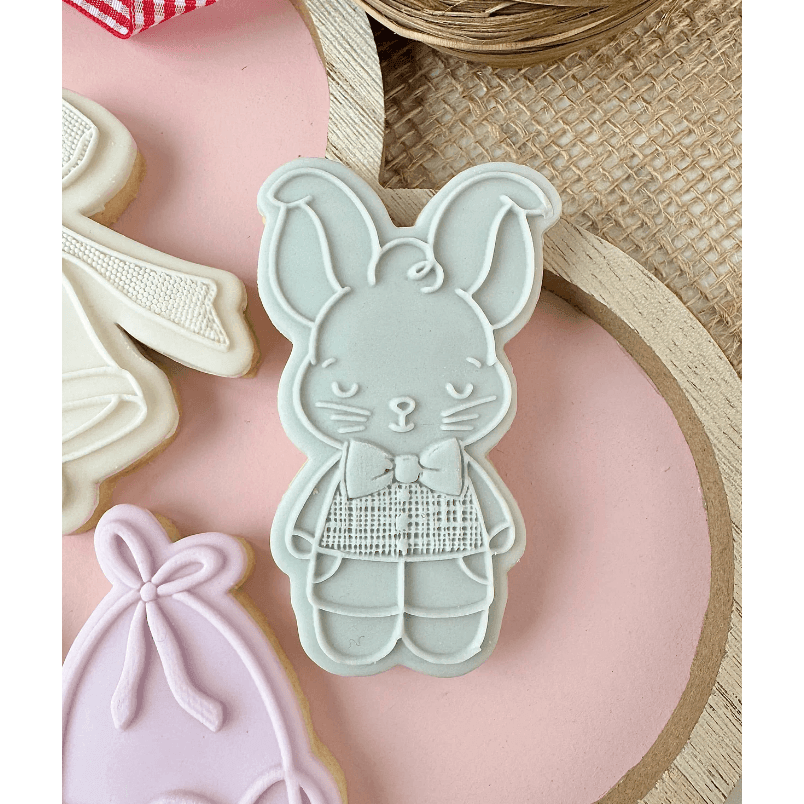 Tampon 3D + Cutter - Lapin avec Noeud Papillon