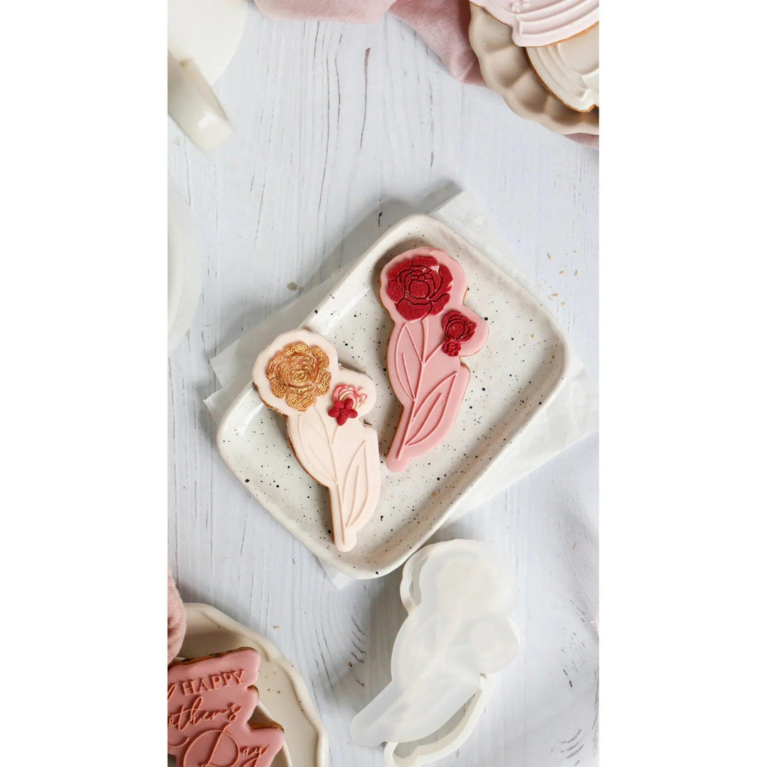 Tampon 3D + Cutter - Peony flowers