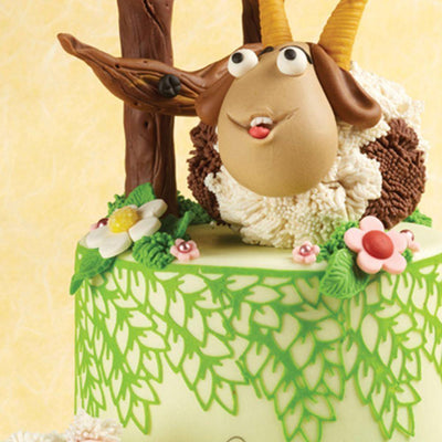 Exemple de gâteau décoré avec la dentelle réalisée au tapis SMD07A