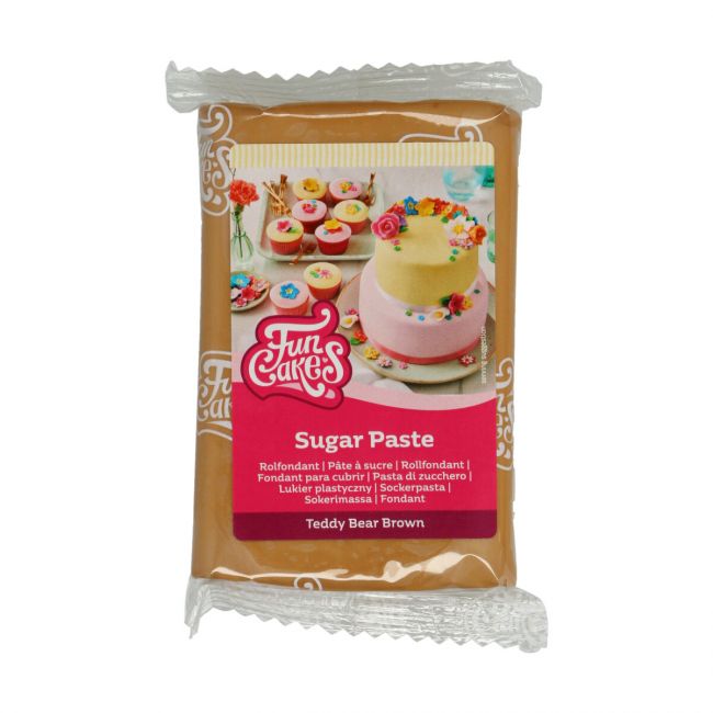 Pâte à sucre FunCakes Teddy Bear Brown 250g – pâte marron clair pour décoration pâtisserie