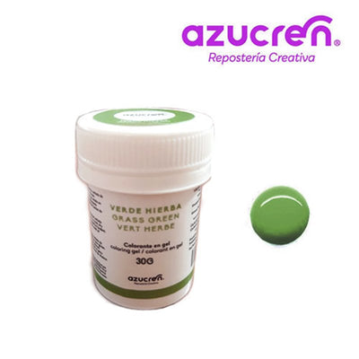 Colorant vert herbe Azucren en gel 30g pour pâte à sucre et pâtisserie

