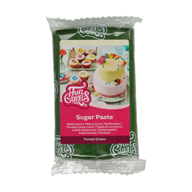 Pâte à sucre Forest Green FunCakes 250 g – couleur verte intense