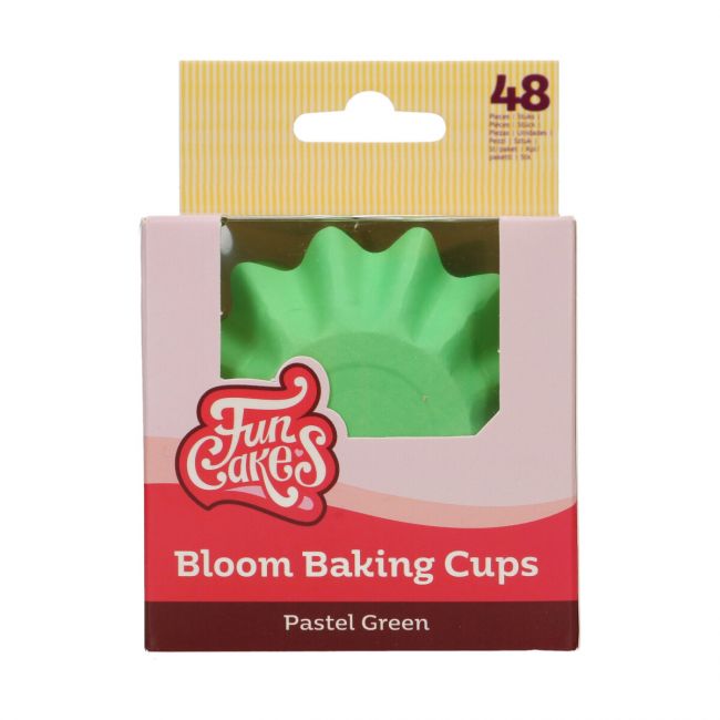 48 pirottini Bloom per cupcake - Verde pastello