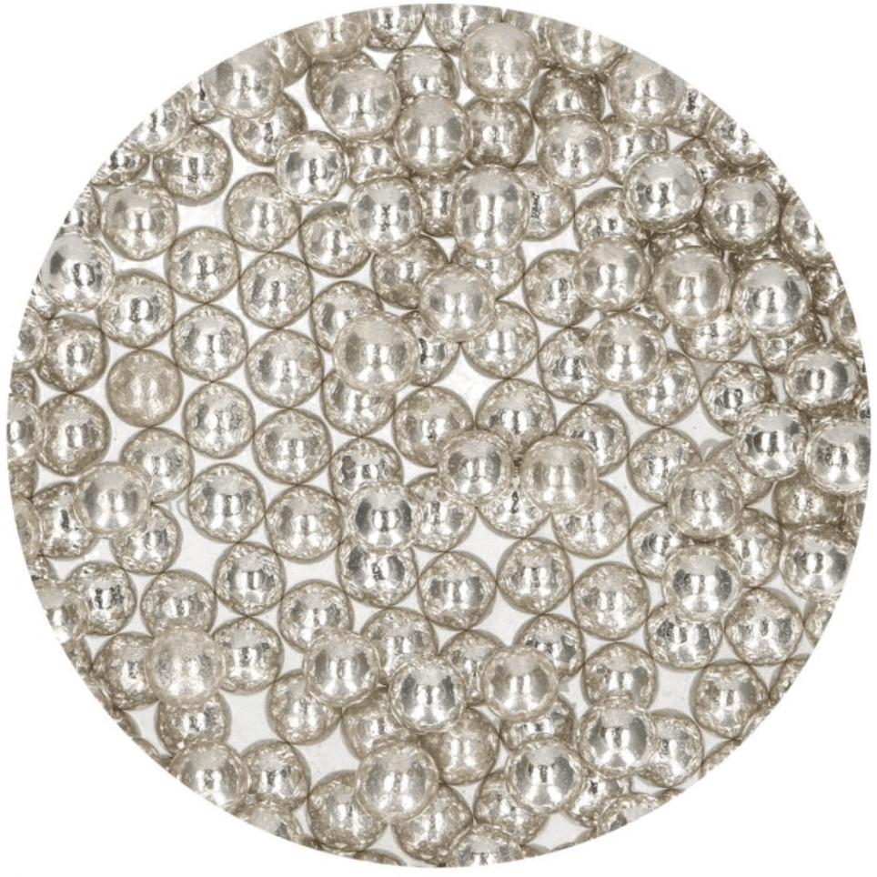 Perles en Sucre Large - Metallic Silver - FUN CAKES